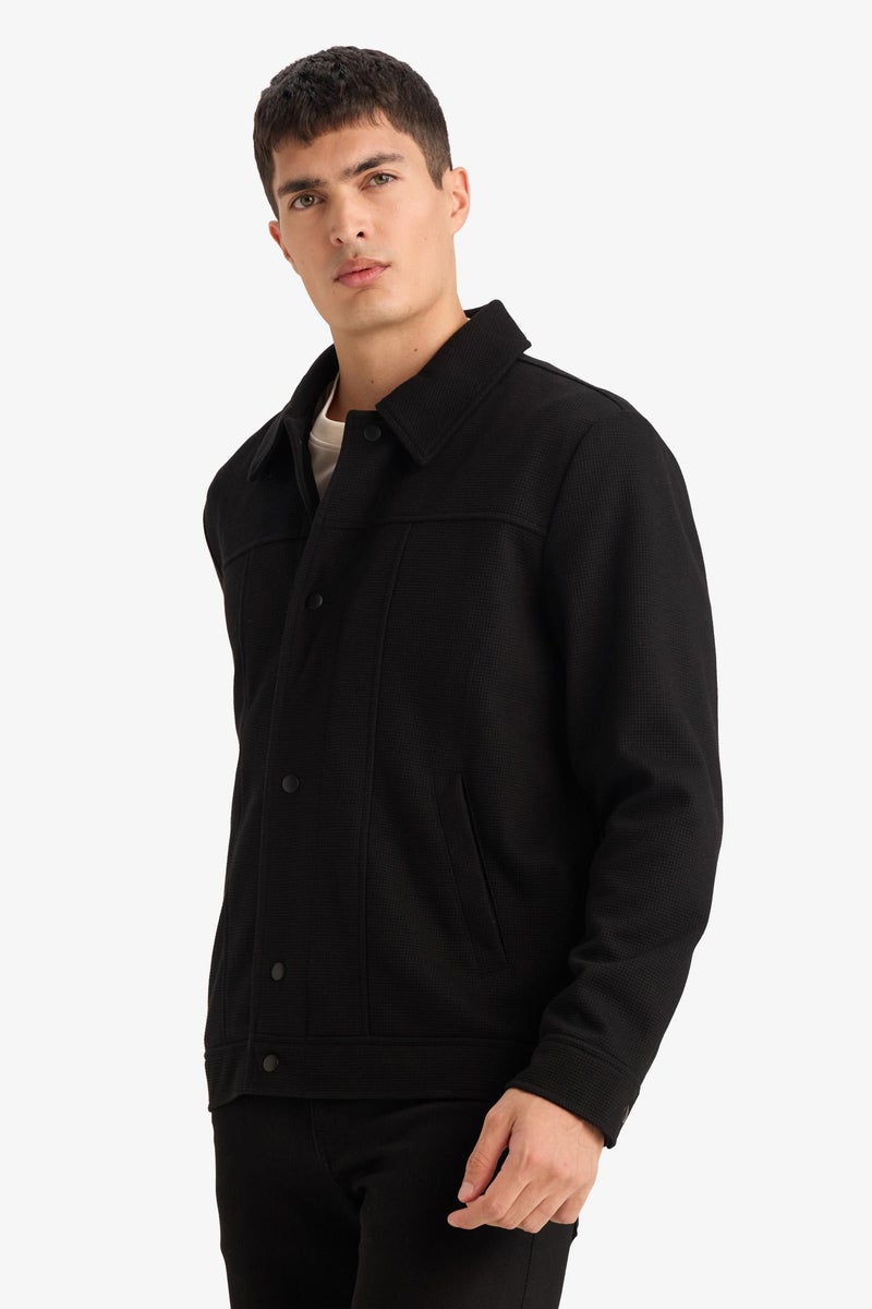 DeFacto Black Man Regular Fit Polo Collar Jacket Casual - Image 4